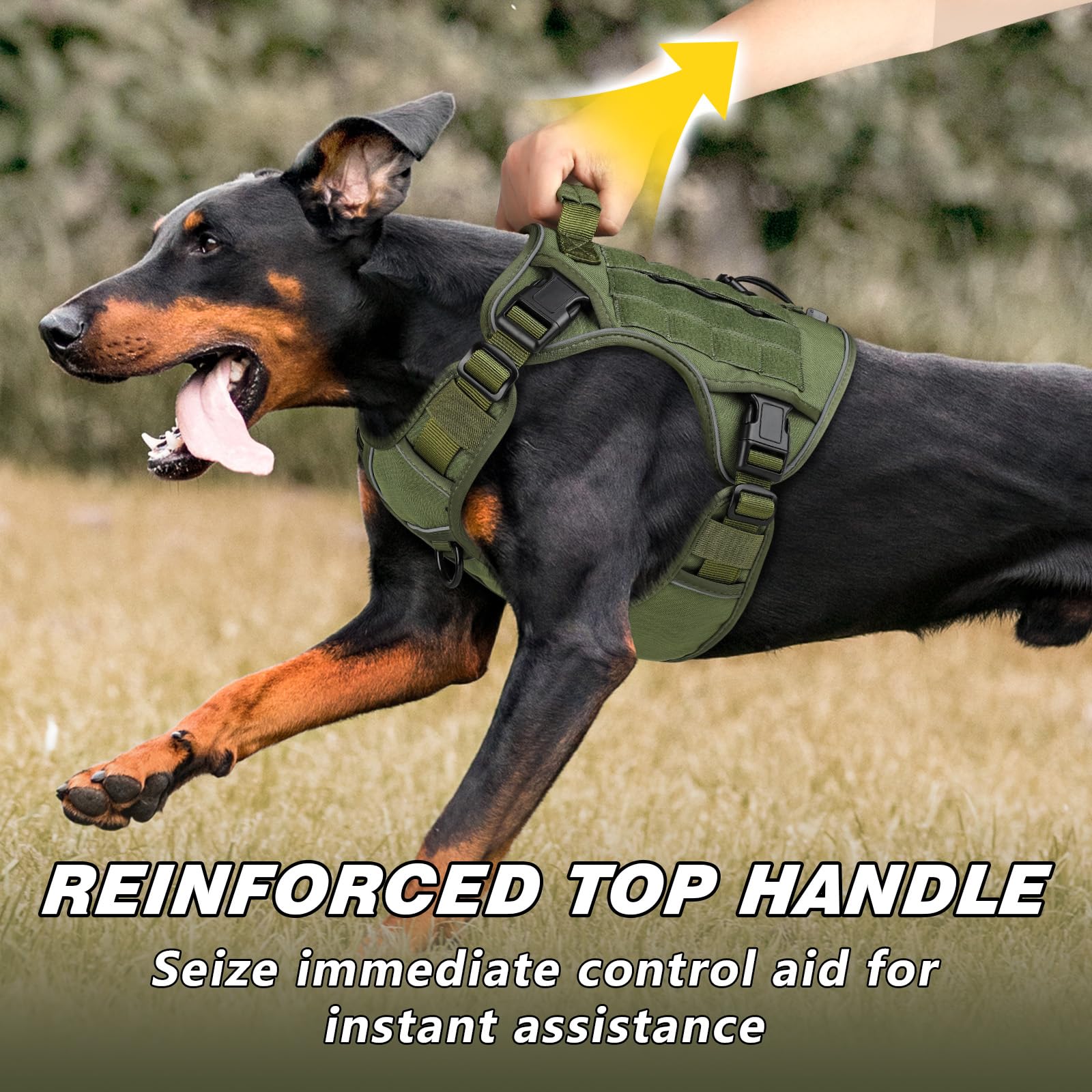 WINGOIN Tactical Dog Harness for Large Dogs, Heavy Duty No Harness