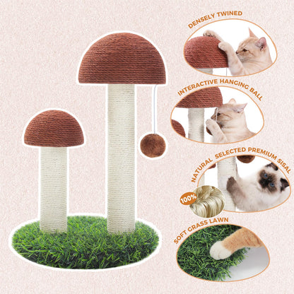 PETEPELA Cat Scratching Post, Mushroom Tall Cat Scratcher Scratcher