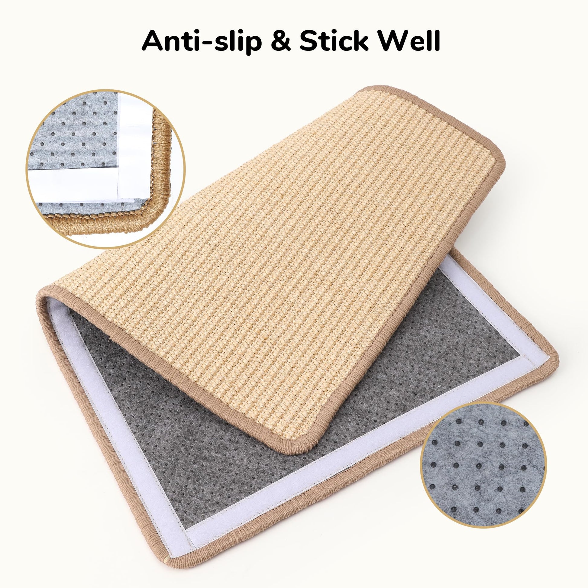 FUKUMARU 2 Packs Cat Scratching Mat, Natural Sisal Cat Scratch Pad