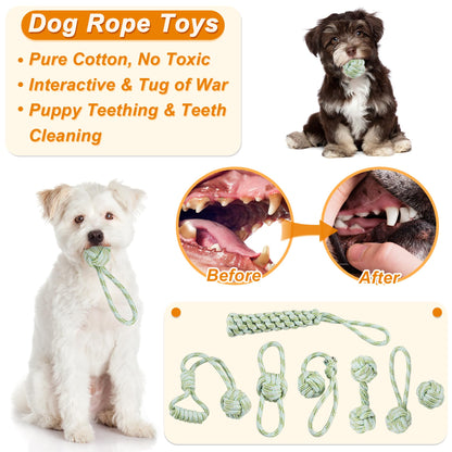 LECHONG 24 Pack Puppy Chew Toys, Dog Teething Toys with Storage Chew