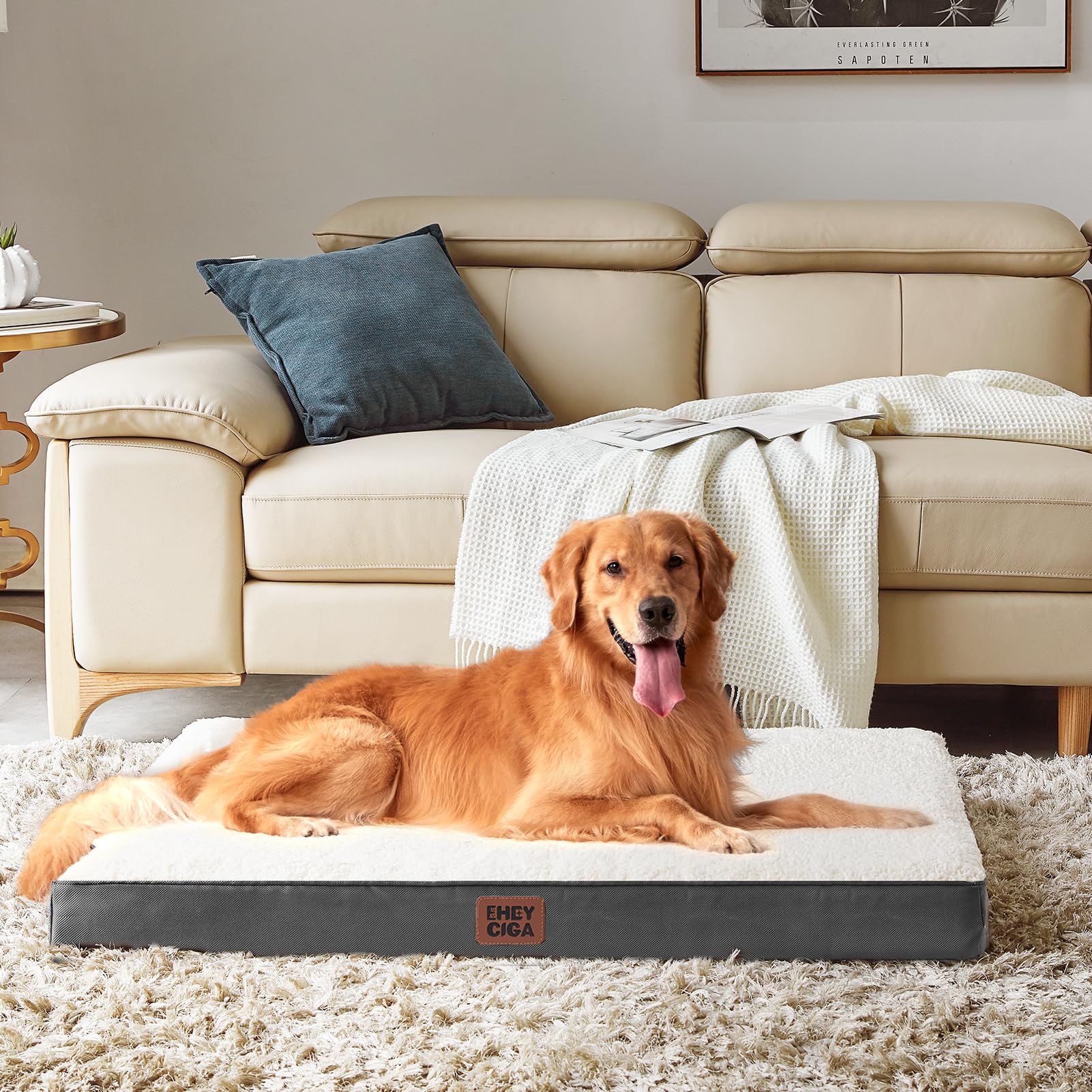 EHEYCIGA Orthopedic Dog Beds, Egg Crate Dog Bed Pet Mat with Bed