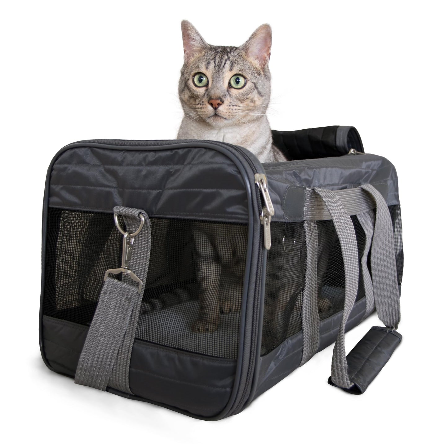Sherpa Pet Carrier Airline Approved with Spring Wire Frame Cat Carrier