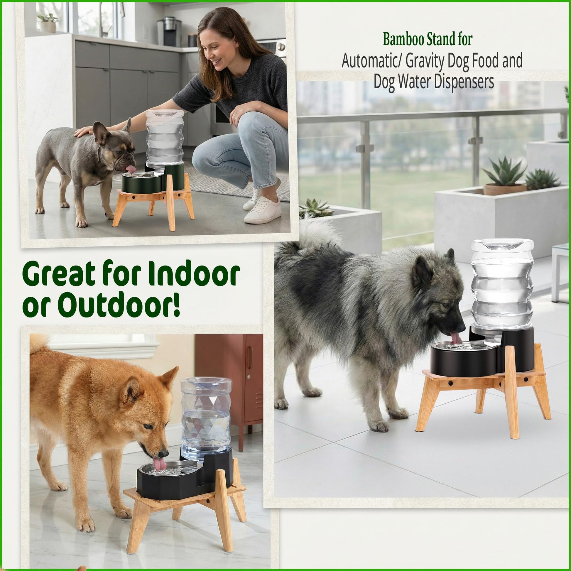Dog Water Bowl Dispenser Stand for Medium Breeds Elevated Raised Bowl