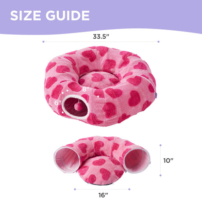 Lesure Cat Tunnel Bed for Indoor Cats Cute Cat Donut Tunnel Toys Bed