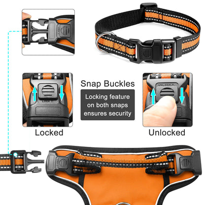 WINSEE Dog Harness No Pull, Pet Harnesses with Dog Collar, Collar
