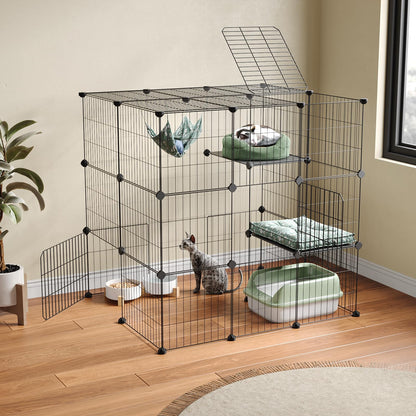 Oneluck 3-Tier Cat Cages Indoor Enclosure DIY Cat Playpen Enclosure