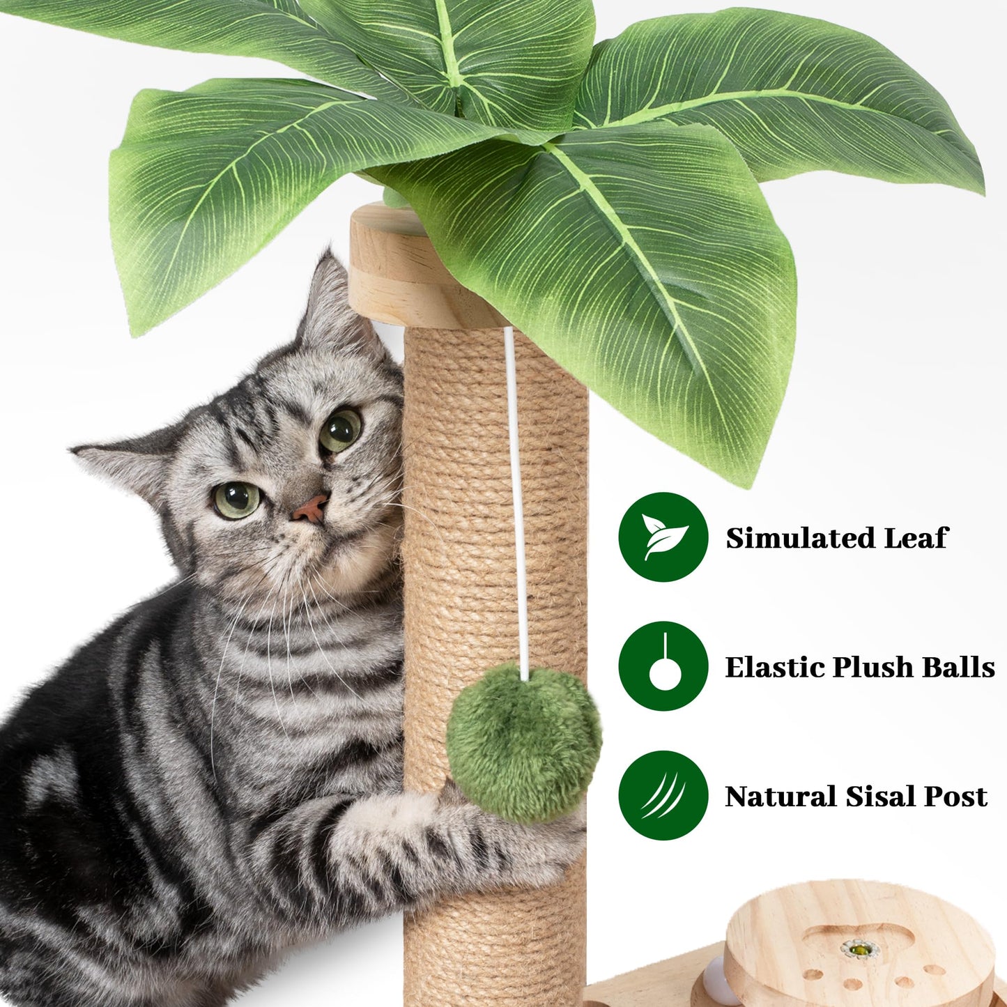 Meowoou Cat Scratching Post Cat Scratcher Interactive Toy Scratcher