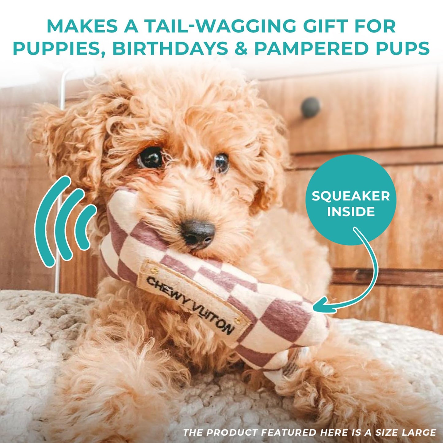 Haute Diggity Dog Chewy Vuiton Bones Plush Squeaky Dog Toys