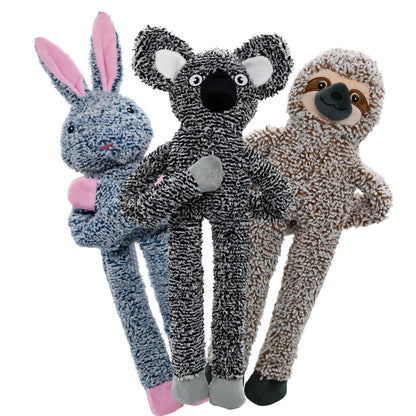 3pack No Stuffing Dog Toys for Large Dogs, Plush Teething Toys Plush