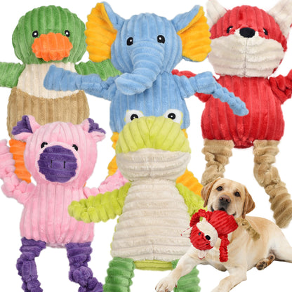 LECHONG 5 Pack Tough Dog Toys Stuffed Squeaky Dog Toys Plush