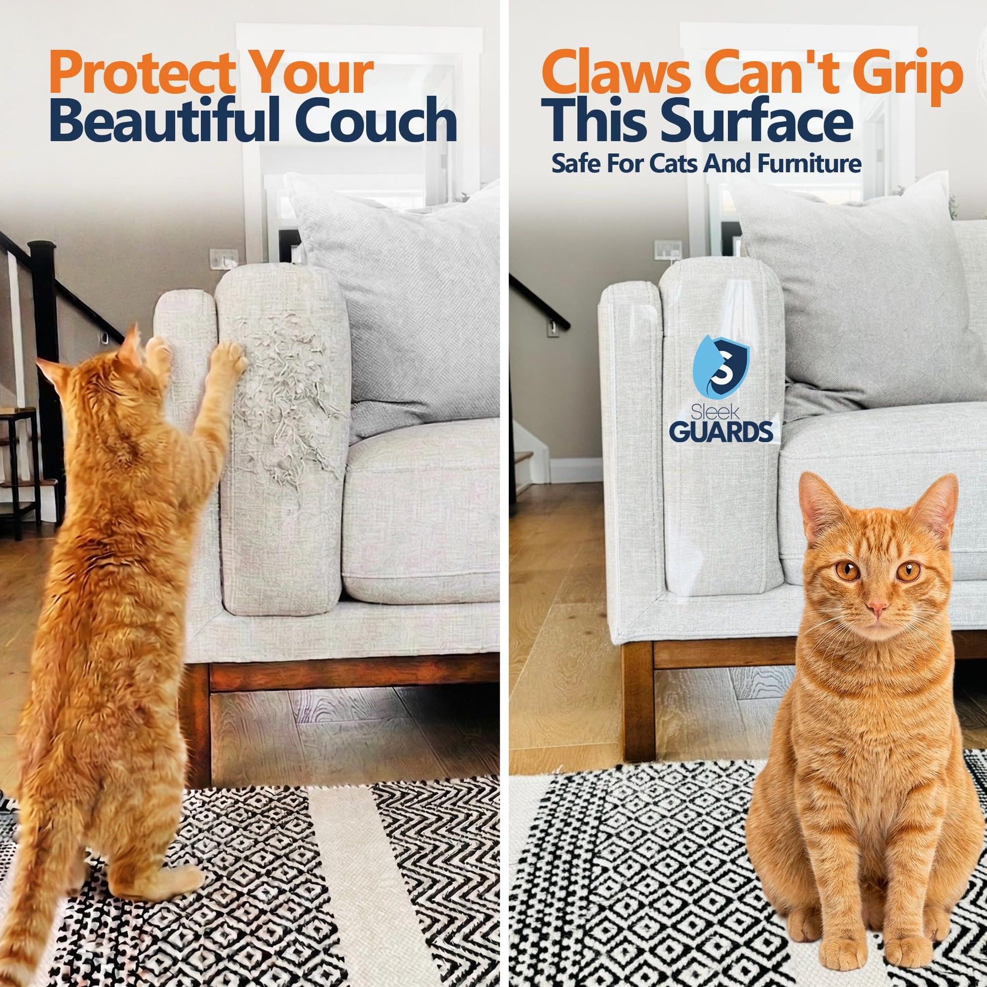 Cat Scratch Furniture Protector, 12-Pack Double-Sided Couch Furniture