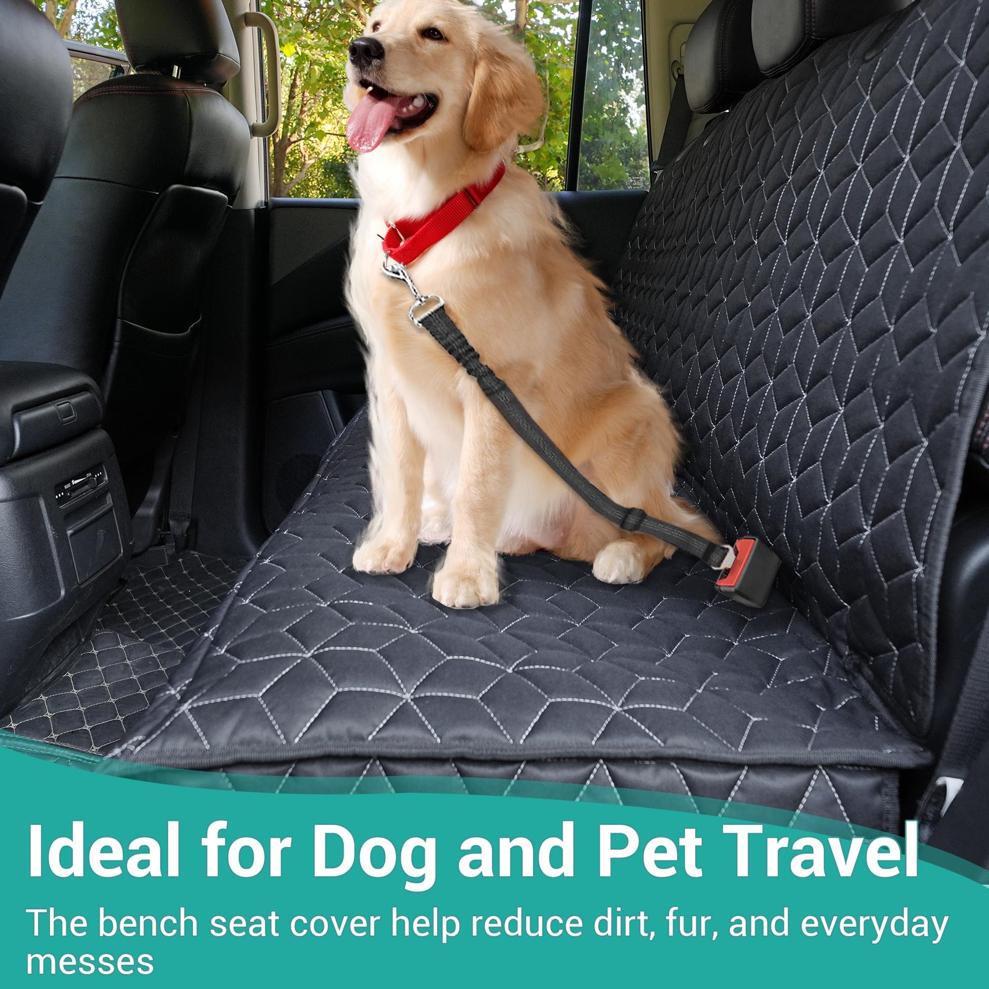 Meginc Dog Car Seat Covers for Back Seat,Waterproof Pet Bench Seat