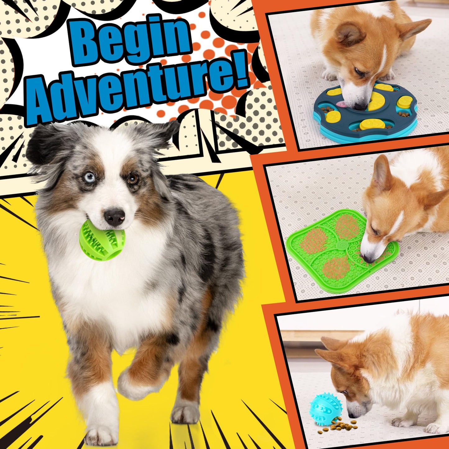 Forfon 9 Pack All-Around Dog Puzzle Toy Set -Mentally Stimulating Set