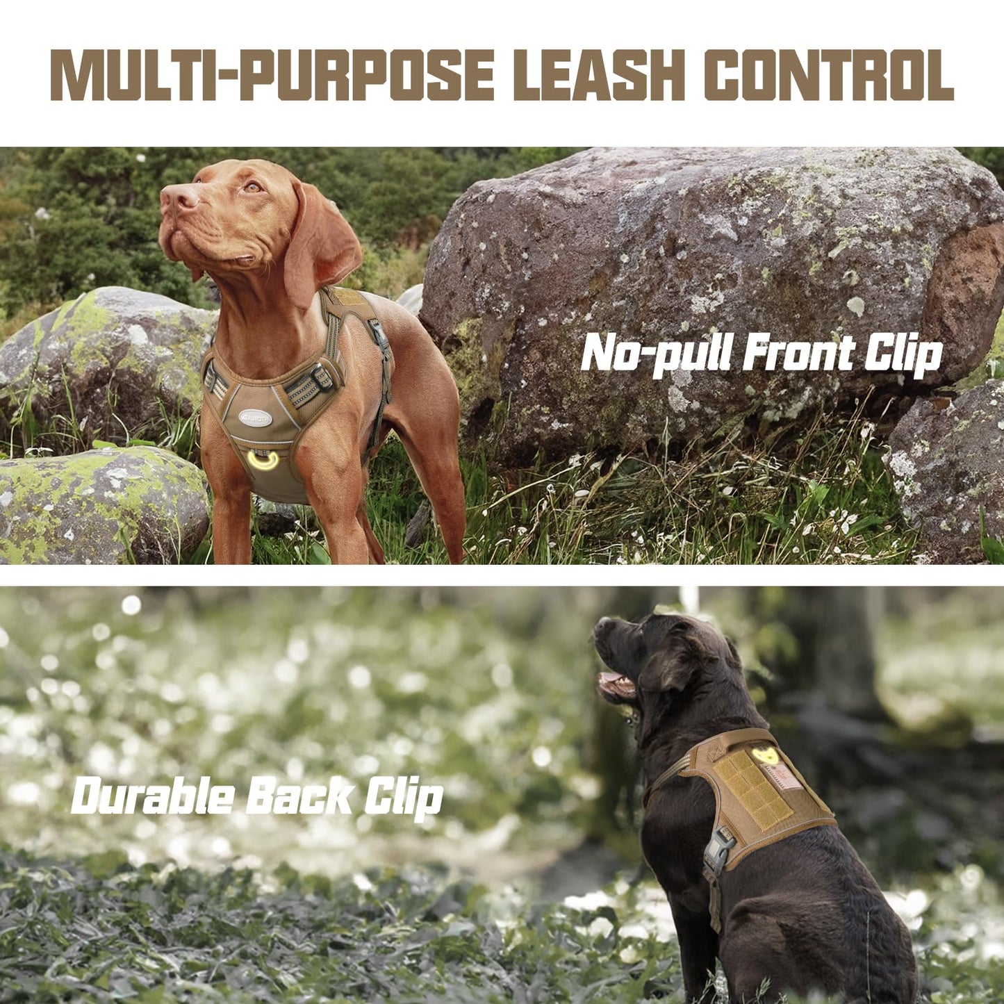 Auroth Tactical Dog Harness for Large Dogs No Pull Adjustable Harness