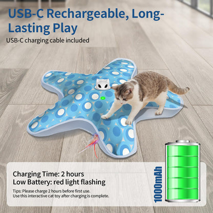 Rechargeable Interactive Cat Toys, Automatic Cat Toy for Indoor Toys