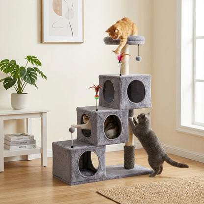 Cat Tree Tower for Indoor Cats, Cat Tree with 3 Spacious Cat Tower