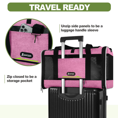 GAPZER Cat Carrier 18x11x11 Delta Airline Approved, Easy Load Bag