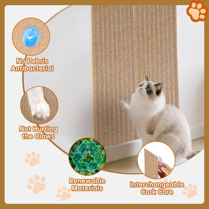 Natural Cork Cat Scratcher Boards for Wall Floor Natural Scratcher
