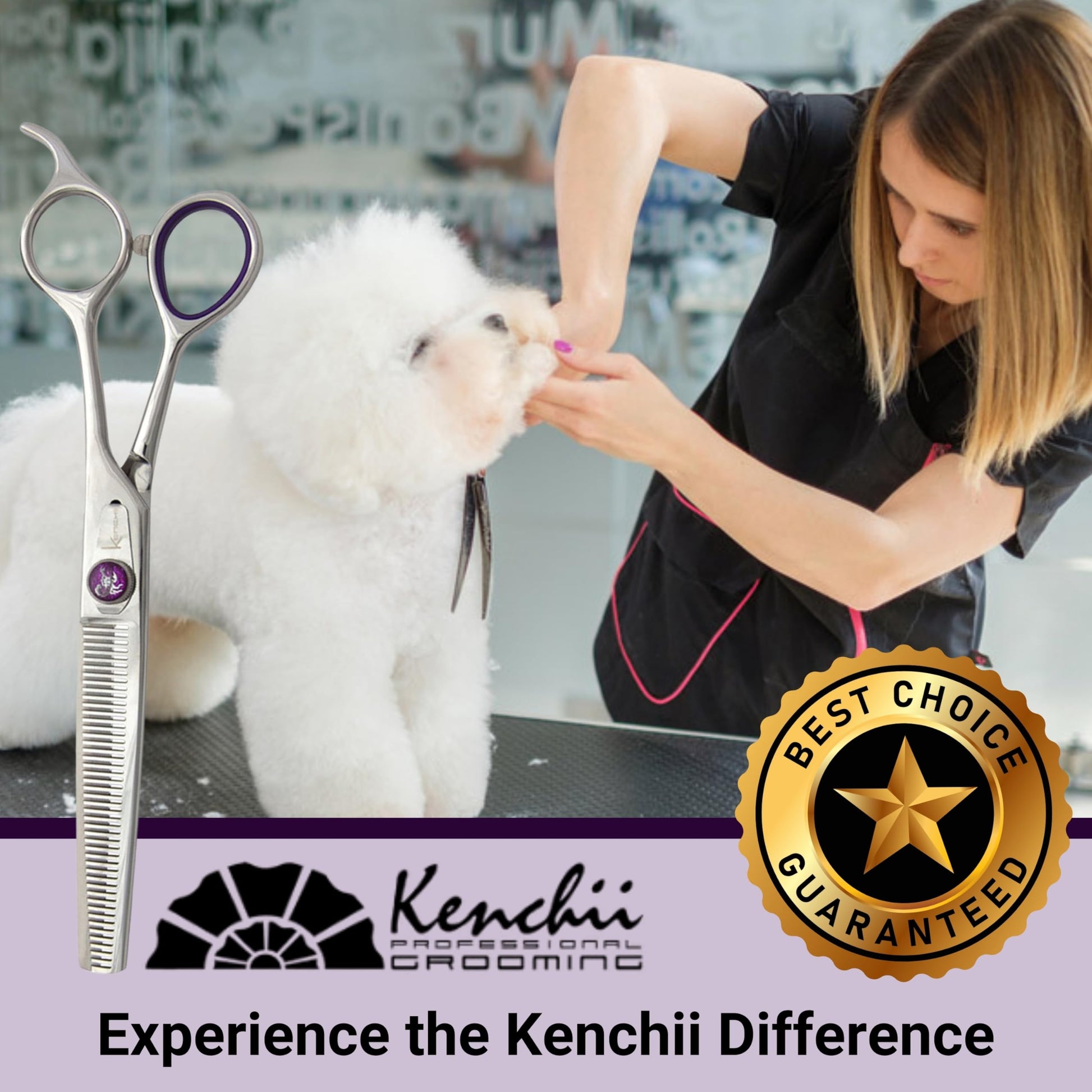 Kenchii Scorpion Dog Grooming Scissors, 46 Tooth Thinning Shears
