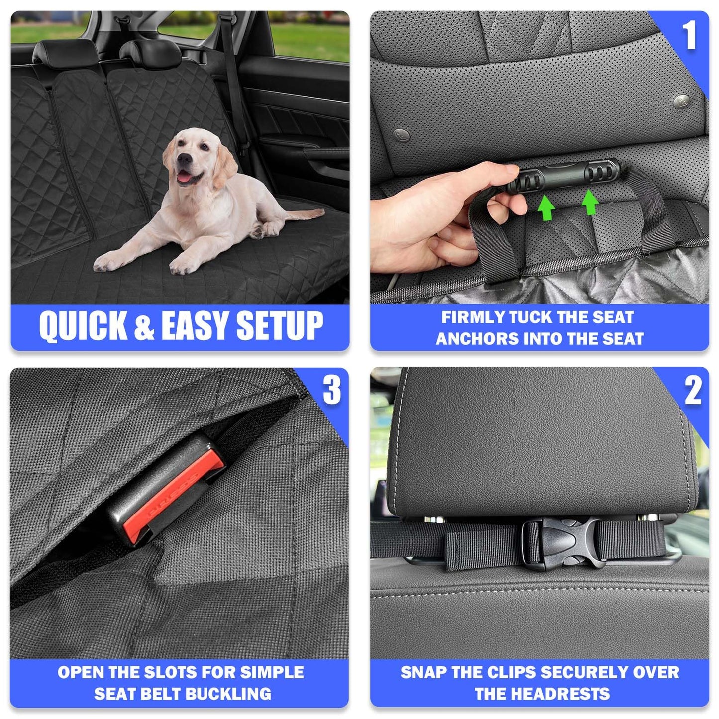 Yonktoo Dog Car Seat Cover for Back Seat, Car Seat Cover 60/40 Seat