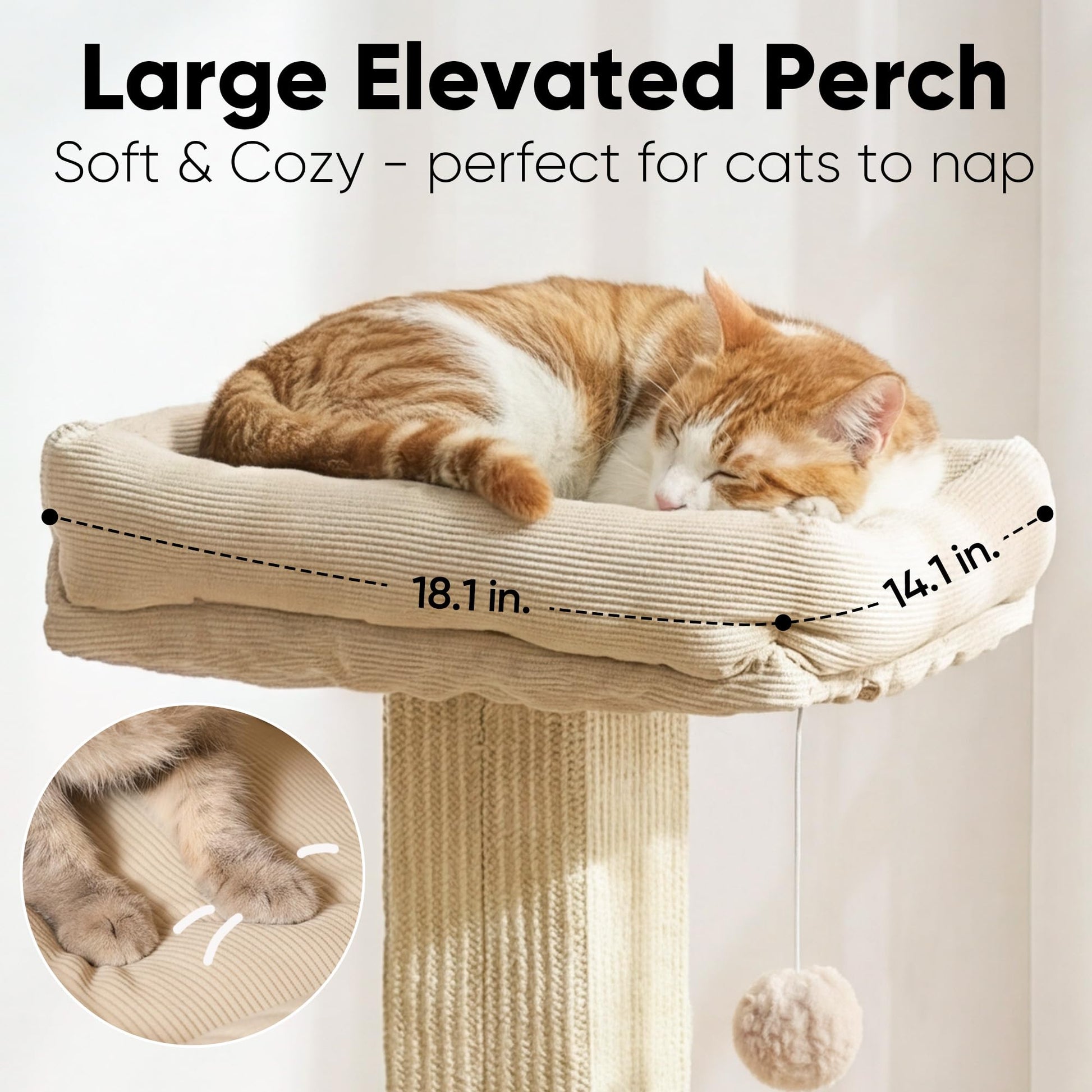 FUKUMARU Cat Scratching Post, Modern Style Tall Scratch Posts