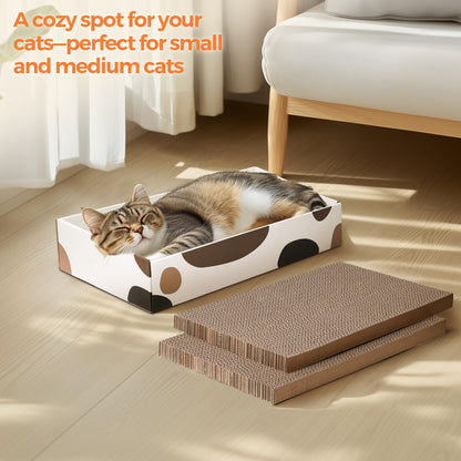 ComSaf Cat Scratcher Cardboard Indoor x10" Cat Refill Box with 3 Bed