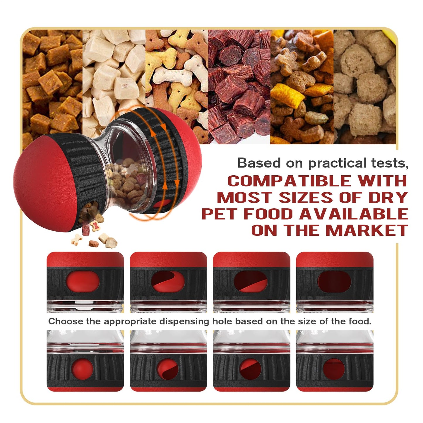 BSISUERM Dog Food Dispensing Puzzle Toy Adjustable Treat Ball