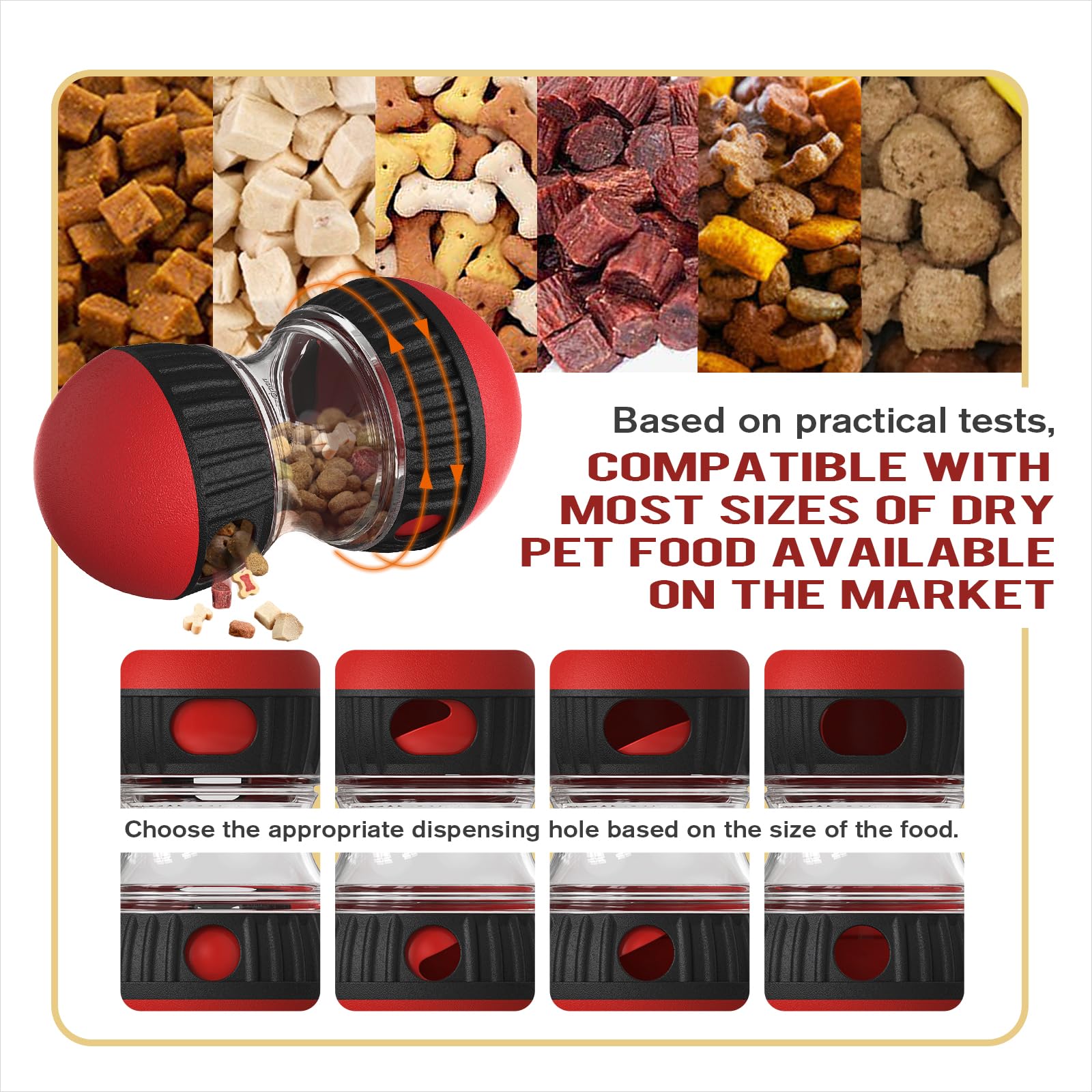 BSISUERM Dog Food Dispensing Puzzle Toy Adjustable Treat Ball