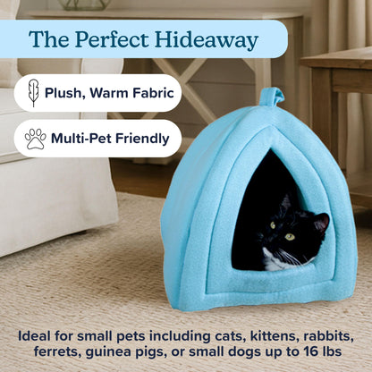 Cat House Indoor Cat Bed with Removable Foam Cushion, Plush Cat Bed