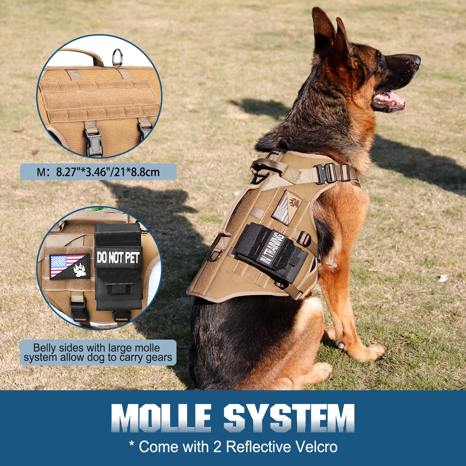 Tactical Dog Harness PETNANNY Service Dog Vest for Large Dogs Hook