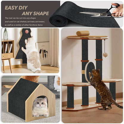 Bumaigo X15.8" Cat Scratching Mat, Self-Adhesive Cats Carpet, DIY Mat