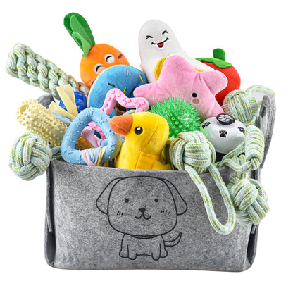 LECHONG 24 Pack Puppy Chew Toys, Dog Teething Toys with Storage Chew