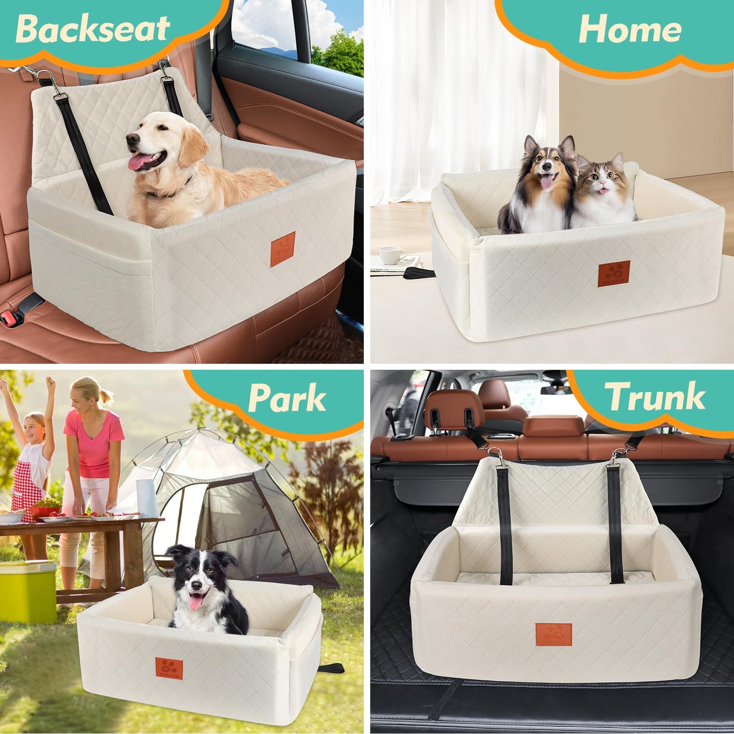 NEEZUKAR Dog Car Seat for Large Medium Dogs,Washable Pet Carseat Seat