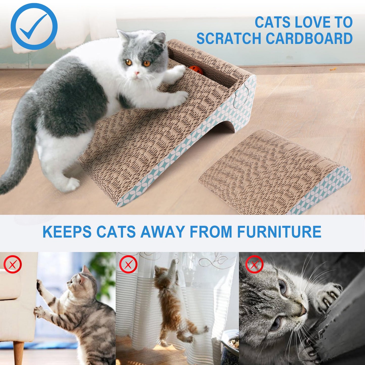 PrimePets Cat Scratcher Cardboard with Catnip, Removable Sofa