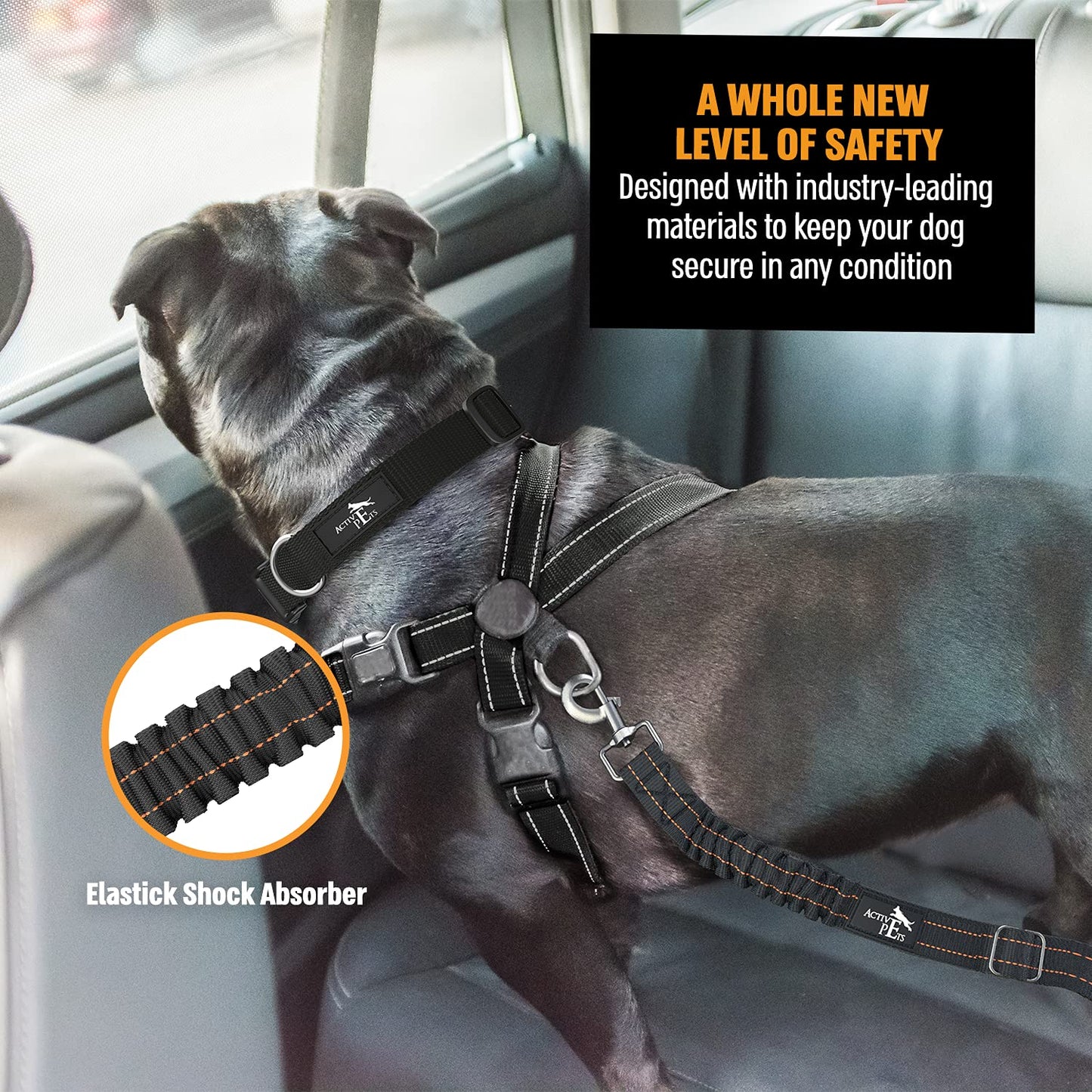 Active Pets Dog Seatbelt, Adjustable Safety Dog Seat Car Harness, Seat