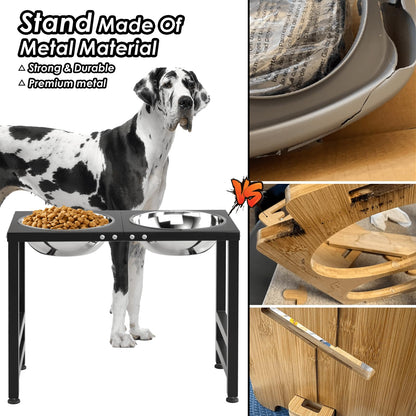 Metal Elevated Dog Bowls for Large Extral Large Breed Raised Dog Bowl