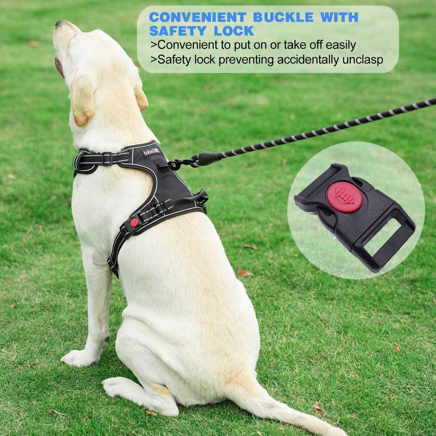 No Pull Dog Harness Adjustable Reflective Oxford Easy Control Leash