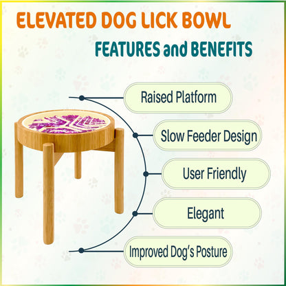 Raised Slow Feeder, Licking Mat/Pad Suitable for Wet and Dry Feeder