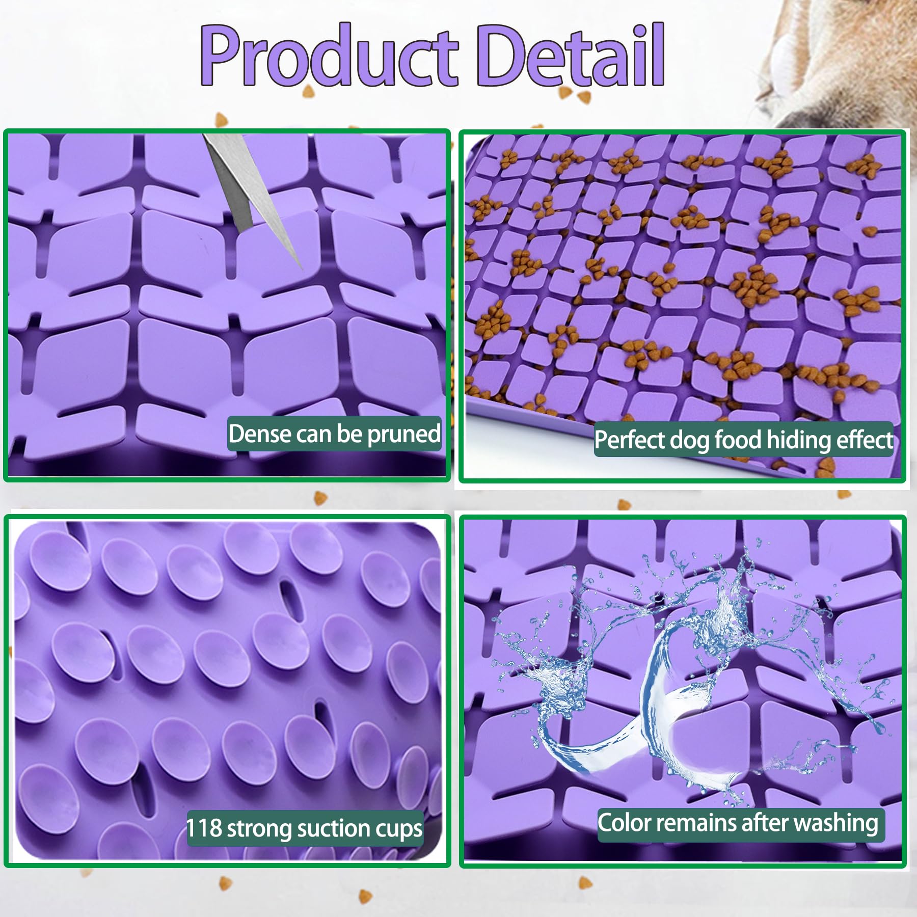 Femont Silicone Snuffle Mat for Small Medium Dogs,Slow Feeder Lick Mat