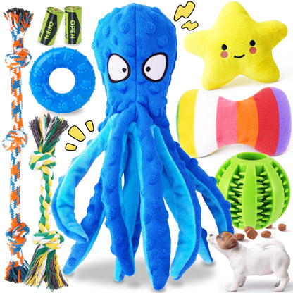 KIPRITII 9-Pack Interactive Puppy Dog Toys for Small Dogs Plush