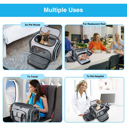 Airline Approved Pet Carrier, Large Soft Sided Pet Travel TSA Carrier