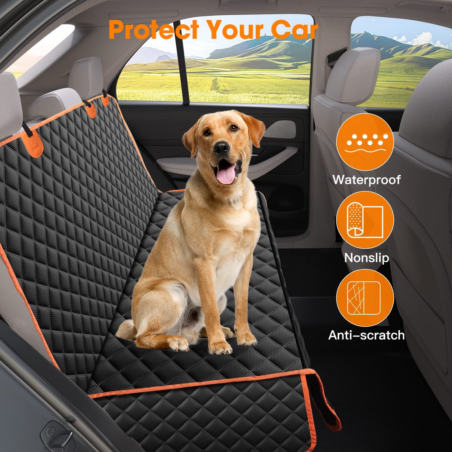 MIXJOY Dog Seat Cover for Back Seat Waterproof Dog Seat Covers Seat