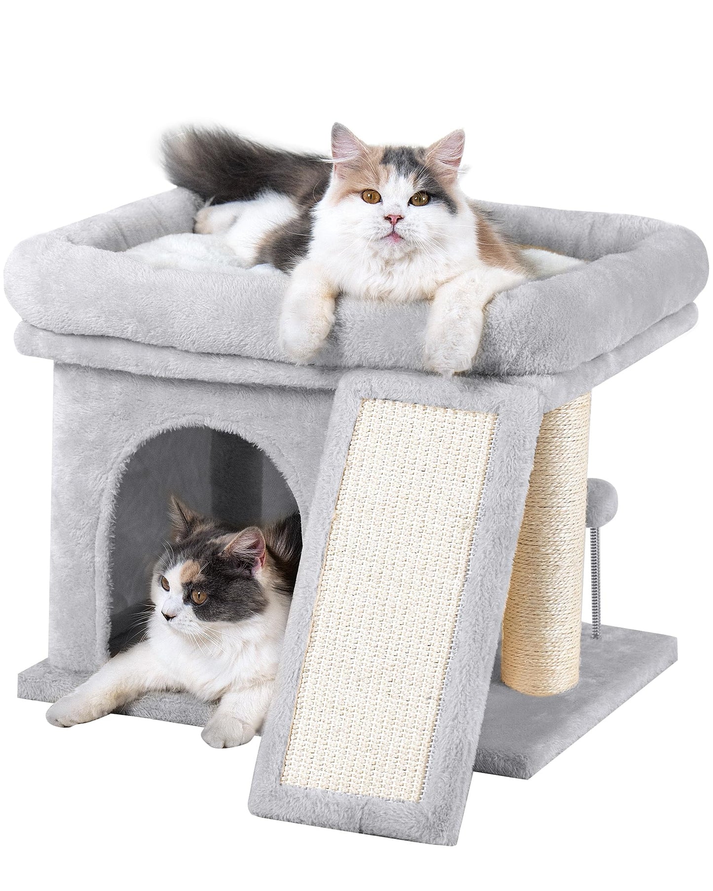 Aechonow Cat Tree Tower for Large Cat, Cat Bed House with Large Bed