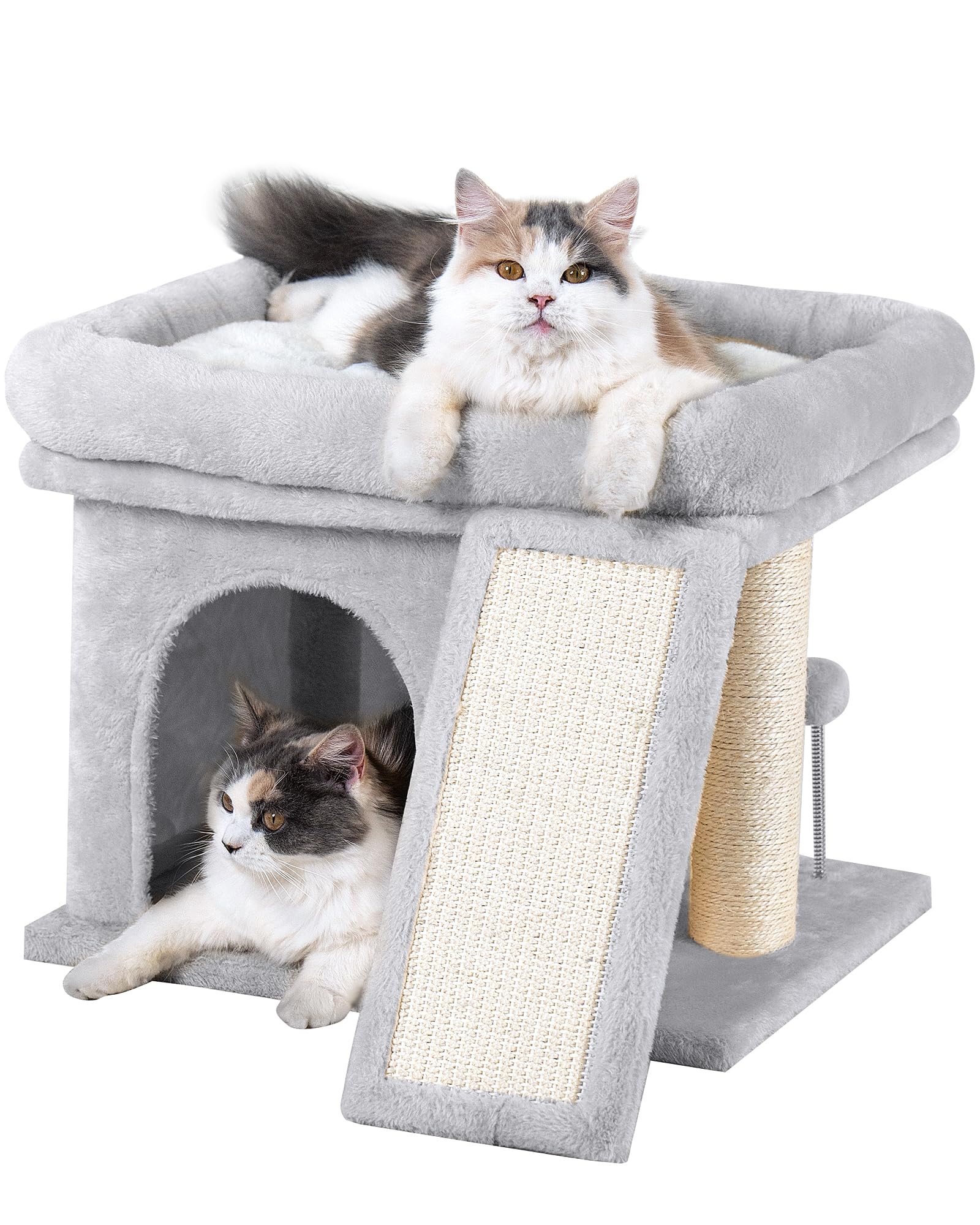 Aechonow Cat Tree Tower for Large Cat, Cat Bed House with Large Bed