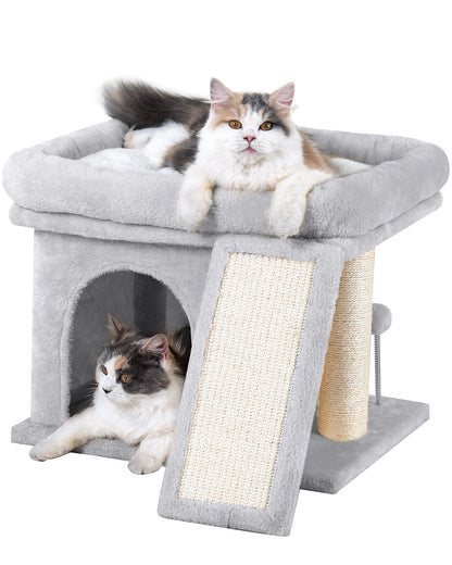 Aechonow Cat Tree Tower for Large Cat, Cat Bed House with Large Bed