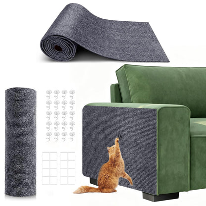 X15.8" Self-Adhesive Cat Scratching Mat, Couch Protector Mat