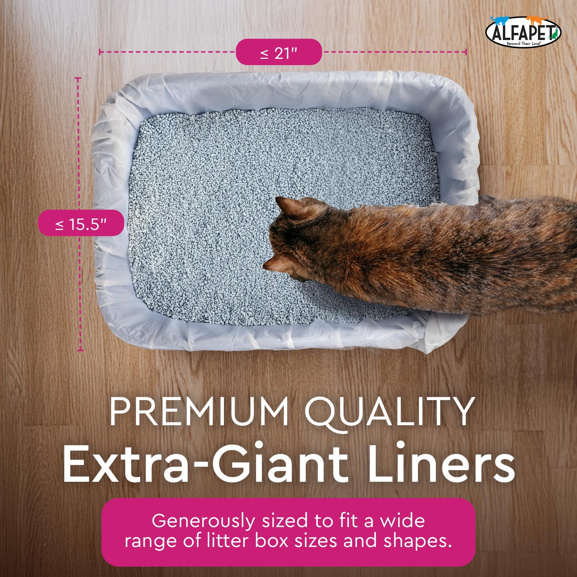 Alfapet Cat litter box liners, Elastic bags liners, 20 Count Box