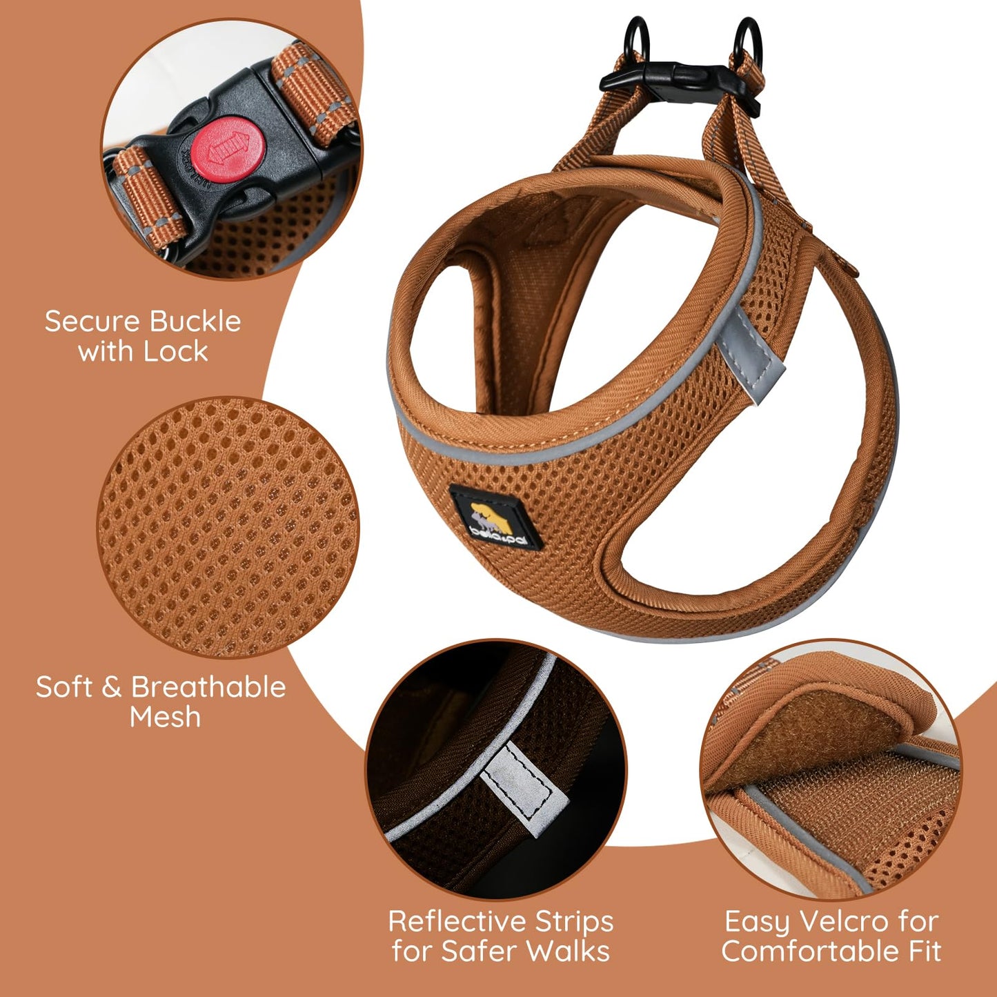 BELLA PAL Step in Vest Harness for Small and Medium Dogs, No Pull Set