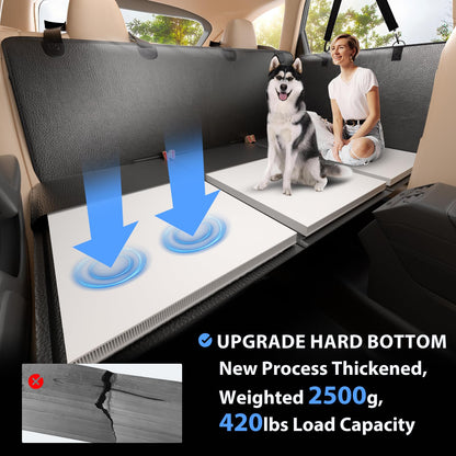 ROUWINNE Back Seat Extender for Dogs-Upgraded PU Leather, Hard Seat