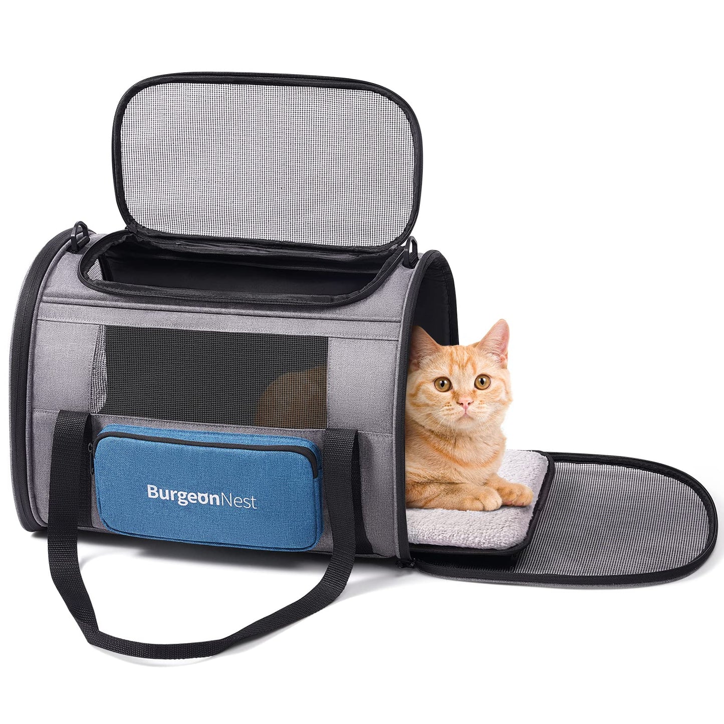 BurgeonNest Cat Carrier for Large Cats ,Medium Pet Under ,2 Carrier